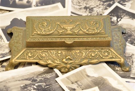 vintage metal stamp box|Vintage Stamp Holder .